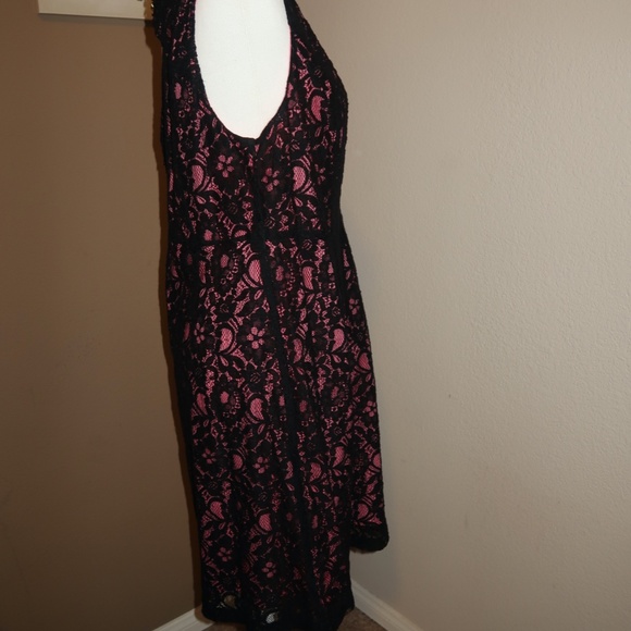NWT Torrid Pink Black Lace Dress L/12 - Picture 4 of 6